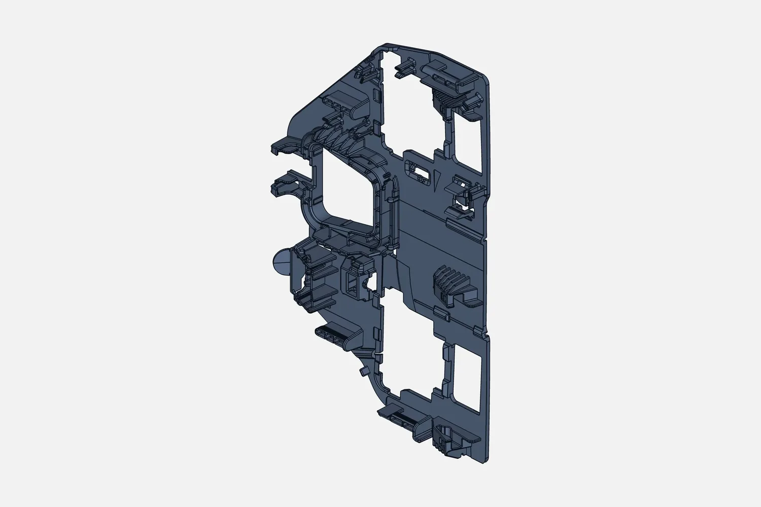 CAD model of an automotive plastic carrier panel