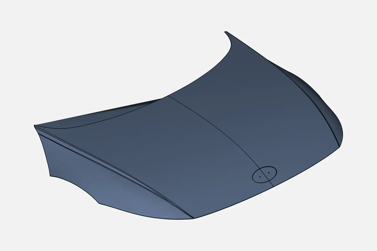 CAD model of a car bonnet hood
