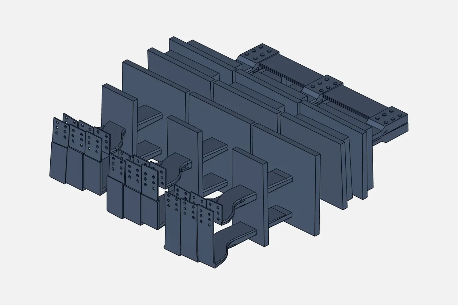 CAD model of an electrical shorting bus frame