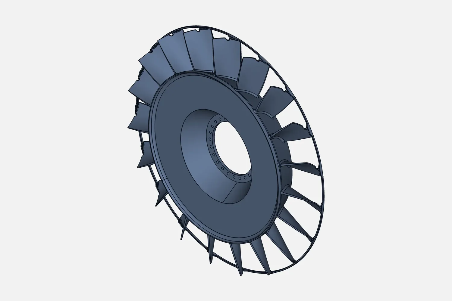 CAD model of a large industrial fan impeller