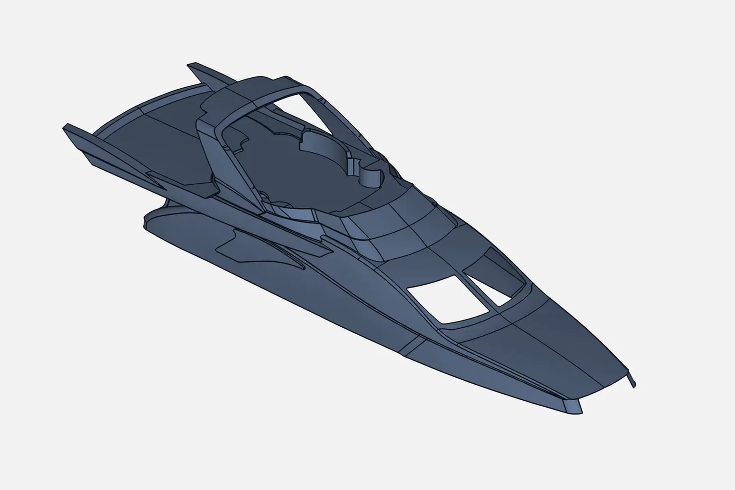 CAD model of a luxury motor yacht