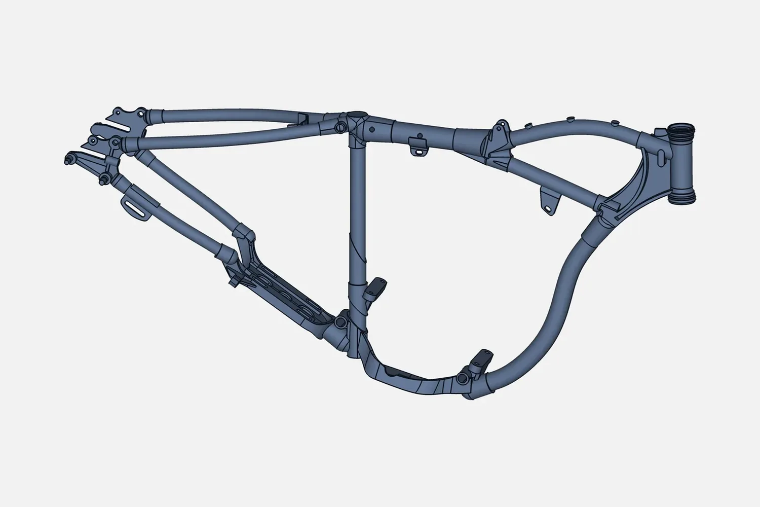 CAD model of a motorcycle tubular frame