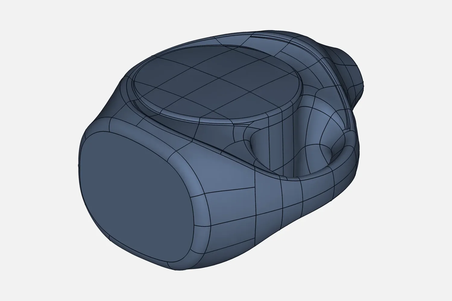 CAD model of a plastic can with handle