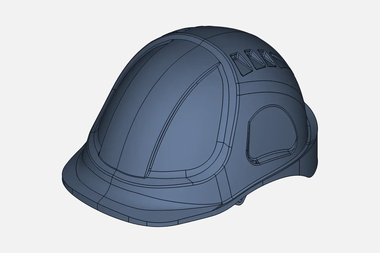 CAD model of a safety helmet shell