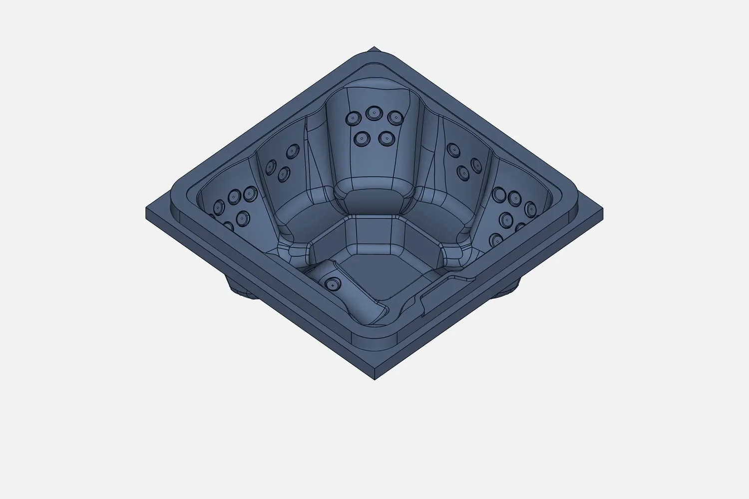 CAD model of a spa hot tub shell