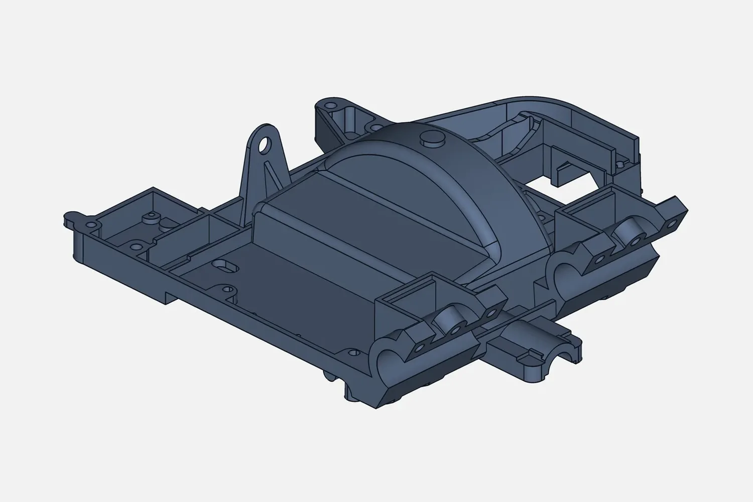 CAD model of a transmission lower housing casting