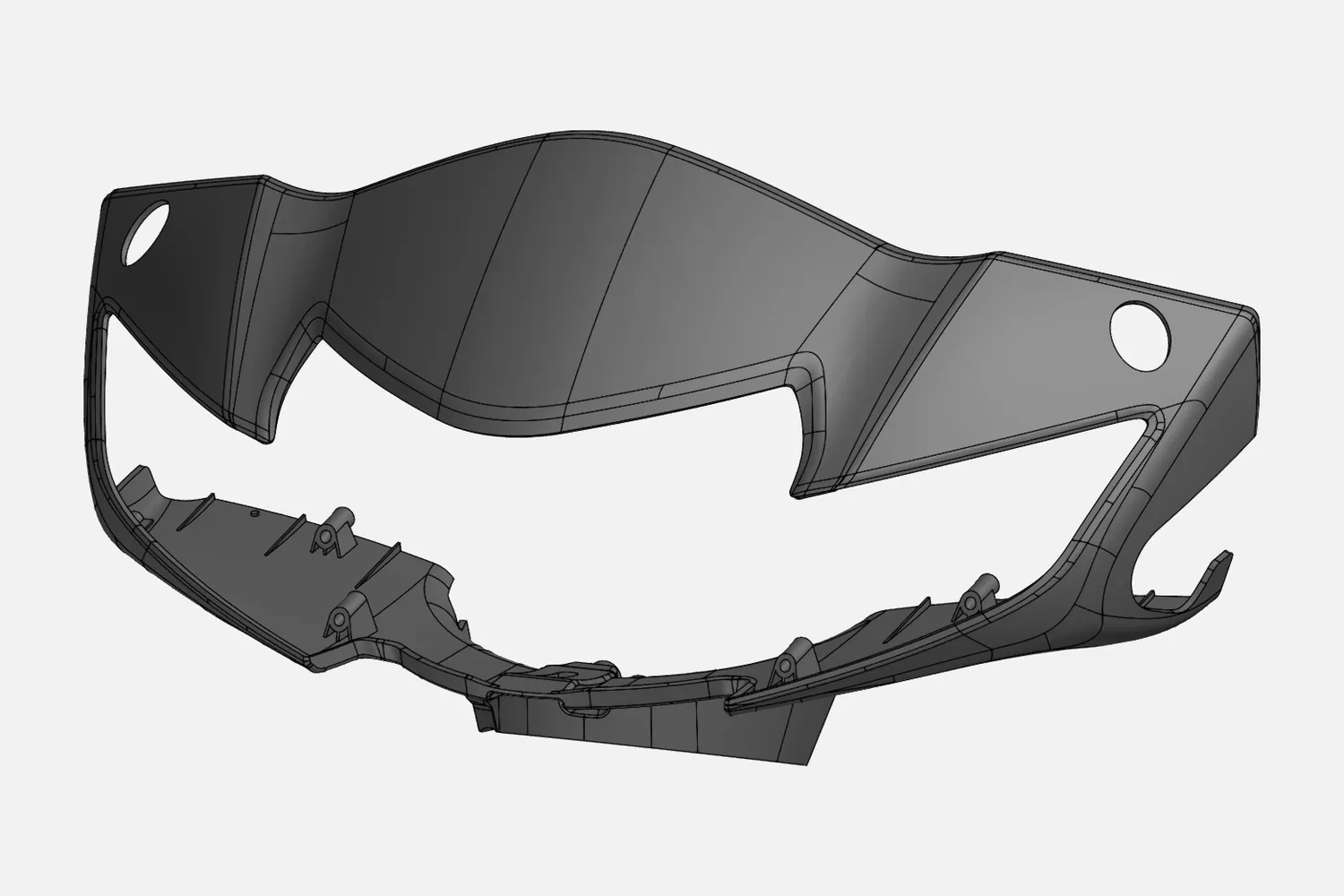 CAD model of a motorcycle front fairing