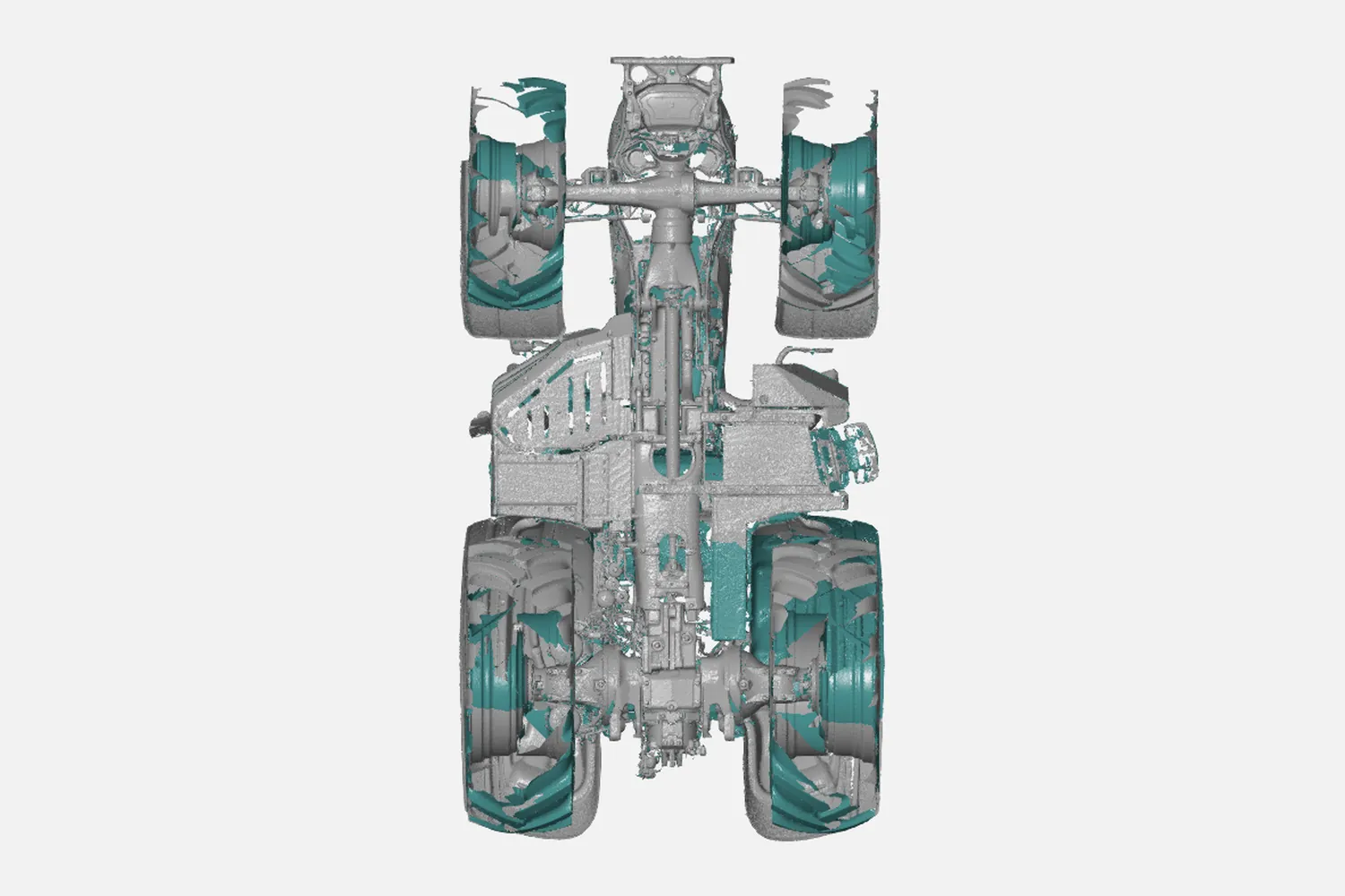 3D scan of a tractor underbody